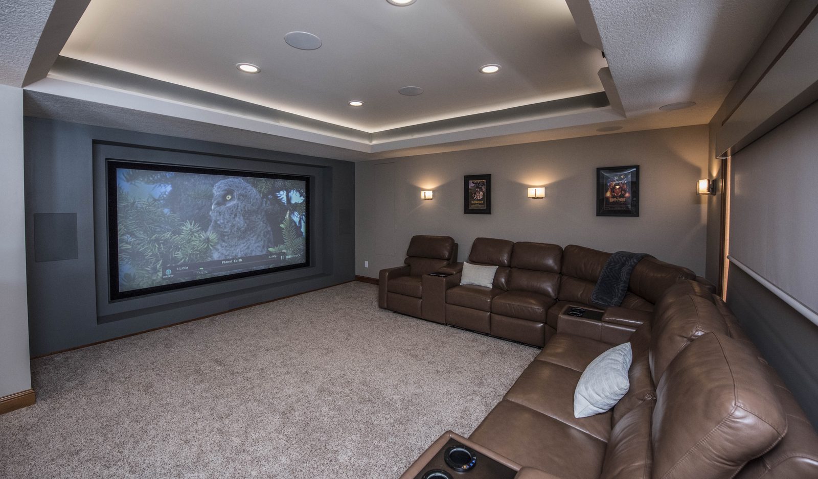 Finished basement home theater in Burnsville, MN