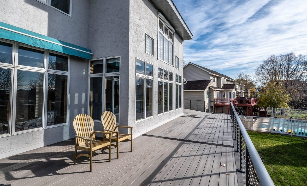 Deck along a lake home in Apple Valley, MN